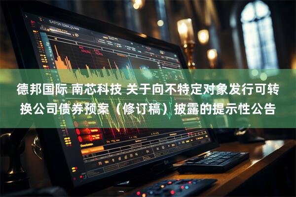 德邦国际 南芯科技 关于向不特定对象发行可转换公司债券预案（修订稿）披露的提示性公告